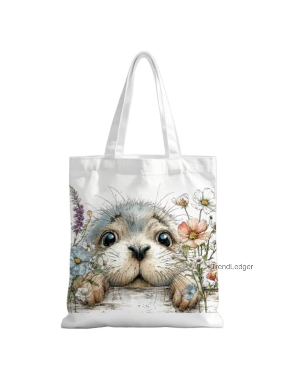 Canvas Tote Bag Cute Animal Aesthetic Hand-Carry Reusable Shopping